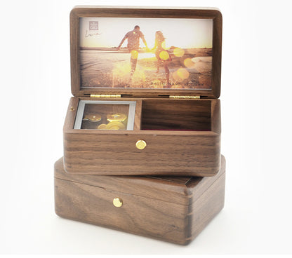 Premium River Flows in You Wooden Music Box with Photo Frame & Jewelry Box