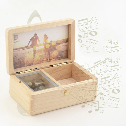 Premium River Flows in You Wooden Music Box with Photo Frame & Jewelry Box